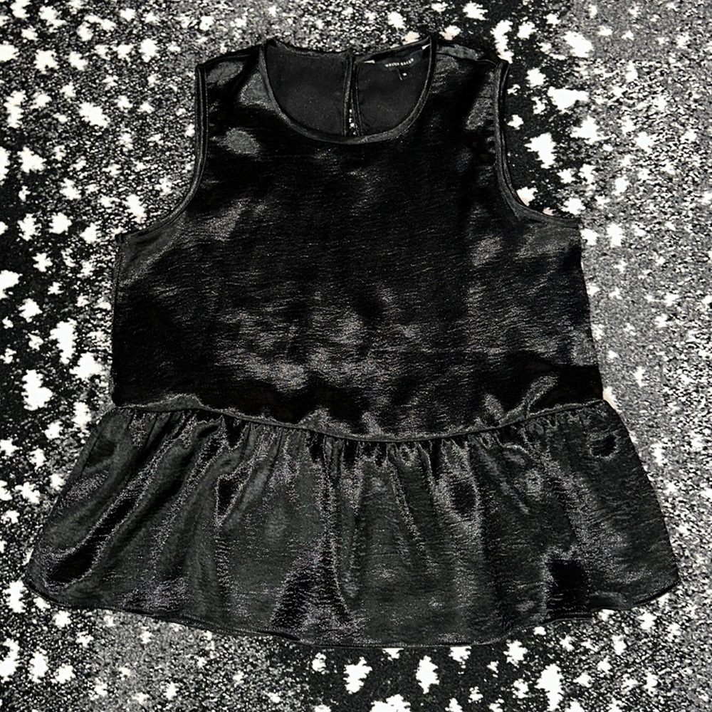 NWOT WALTER BAKER fancy black shiny top M
